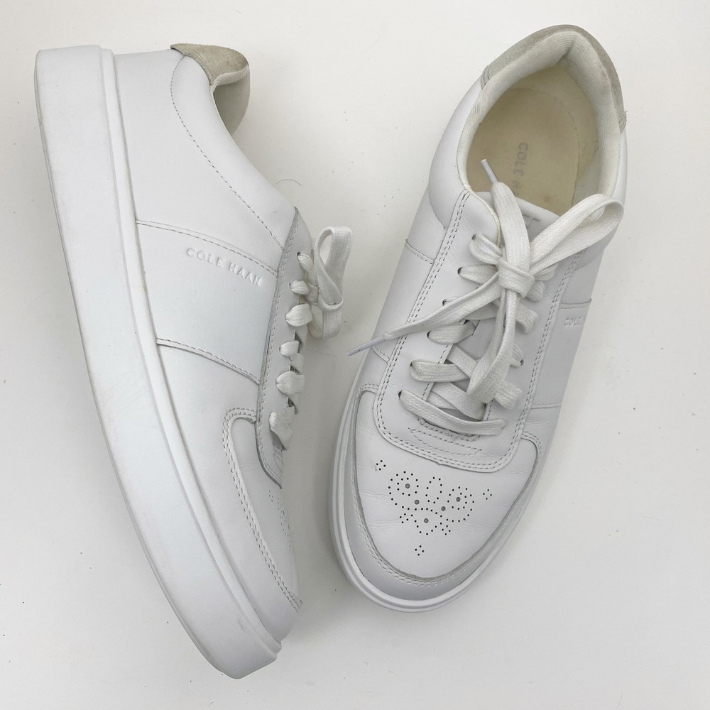 Cole Haan GrandPro Della White Leather Tennis Sneakers Women 10B